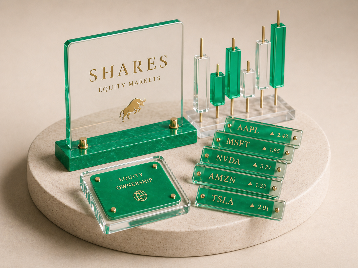 Shares - major company stocks illustration